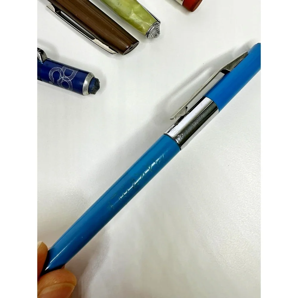 Vtg mechanical pencils lead Lyncraft Green Celluloid Scripto Blue Red Set 5